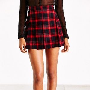 Ecote Red and Black Plaid Mini Skirt